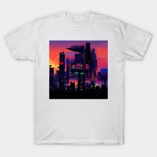 Cyberpunk City PixelArt T-Shirt